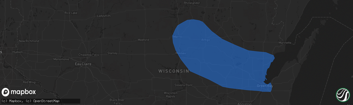 Hail Map in Wausau WI on July 26 2021 HailTrace